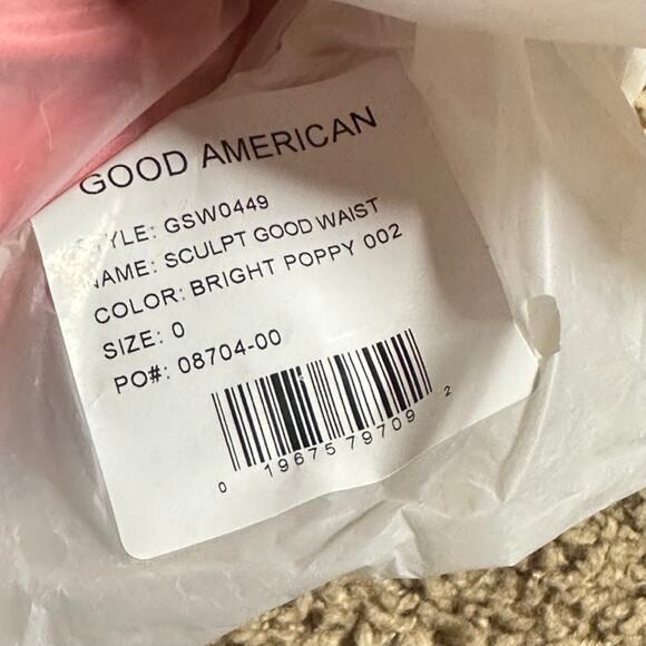 GOOD AMERICAN Bikini Sexy Boost Top Sculpt Good Waist Bright Poppy XS (0) b NWT - Picture 9 of 9